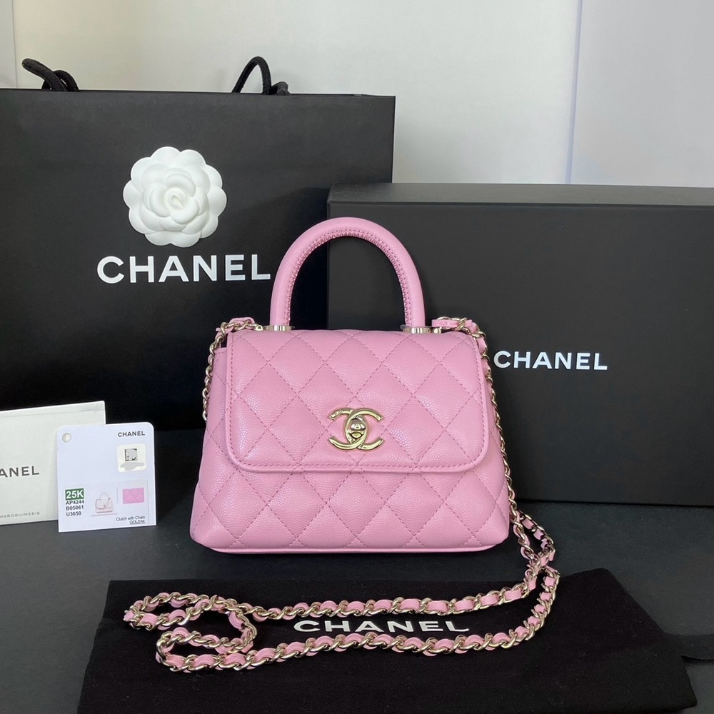 Chanel Light Pink Coco Handle Extra Mini Nano 25K 2025/26 Winter